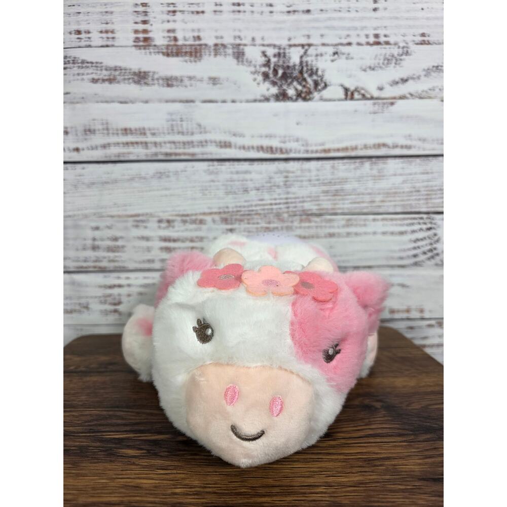 Dreamgro Plush Pink + White Cow Night Light Soother Play Lullabies Baby Sleep